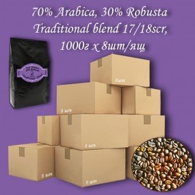 Кава зернова Traditional blend 70%A/30%R 17/18scr C.B. 1000г (8шт/ящ)